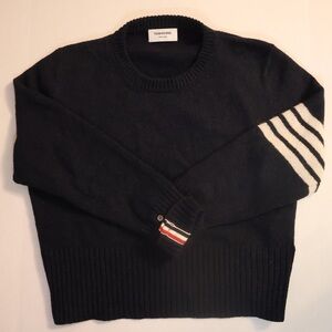 4-Bar Stripe Thom Browne Navy Crewneck Sweater EUC